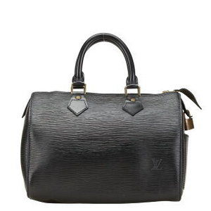 Louis Vuitton Epi Speedy Handbag Boston Bag Noir Black Leather